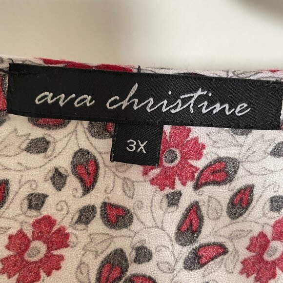 AVA CHRISTINE Bohemian Floral Paisley V-Neck Tunic Top Mini-Dress 3X - Picture 4 of 5